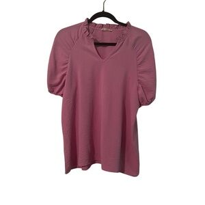 Entro Women's Pink Short Sleeve Top Size L